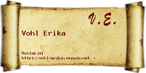 Vohl Erika névjegykártya